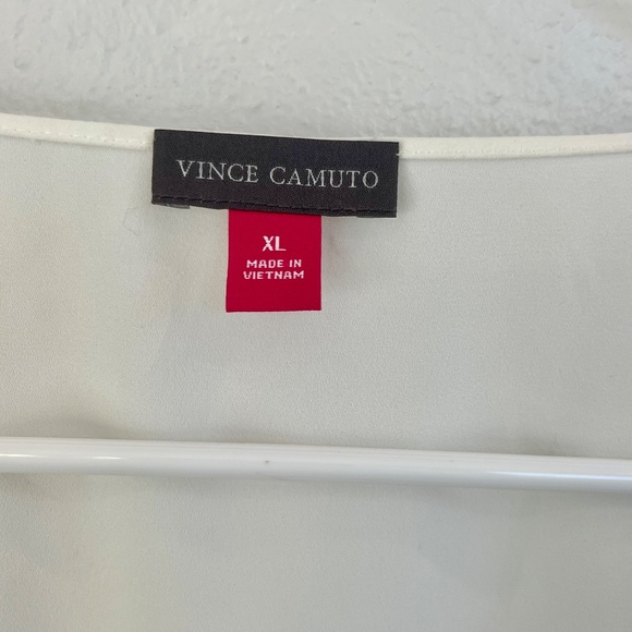 Vince Camuto Women's Sleeveless V-Neck Drape Front Blouse Ivory XL Extra Large - Picture 6 of 8